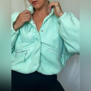 Free People Mint Green Women's Fleece Jacket